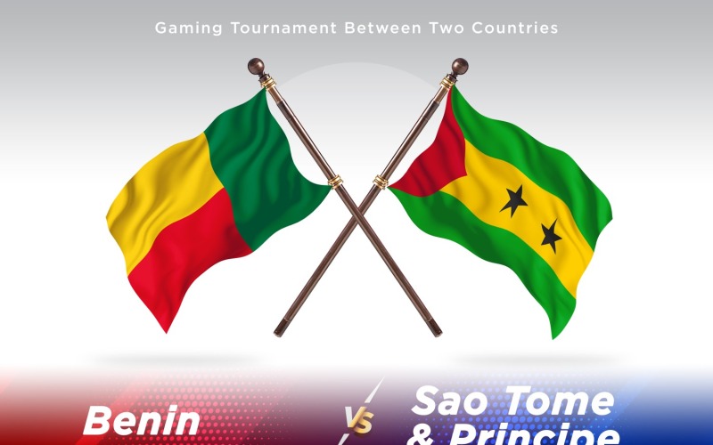 Benin kontra Sao tome _ Principe Two Flags
