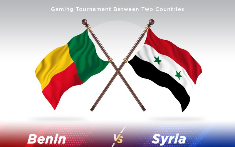 Benin kontra Syrien två flaggor