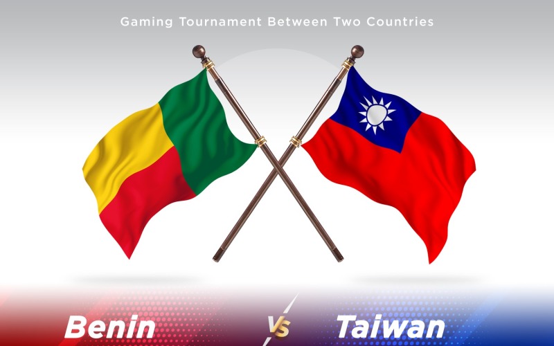 Benin kontra Taiwan två flaggor