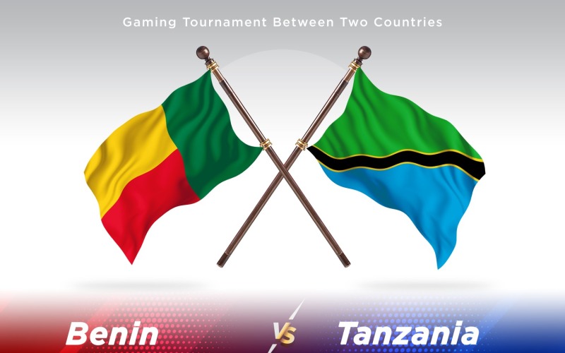 Benin kontra Tanzania två flaggor