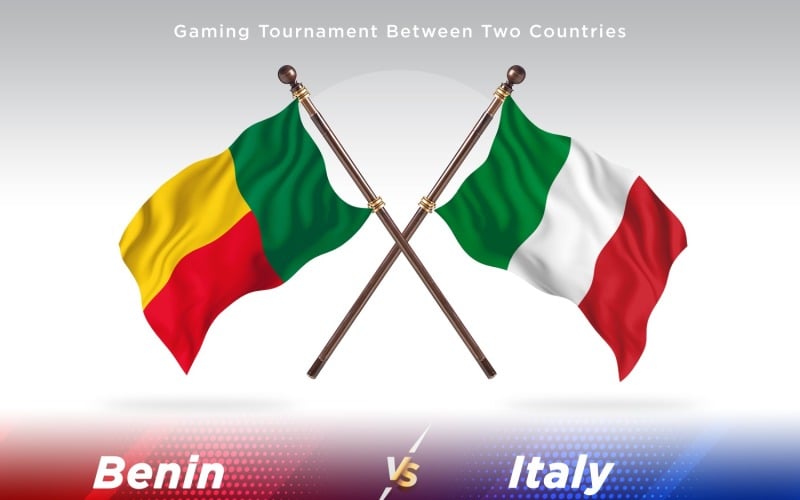 Benin versus Italy Two Flags