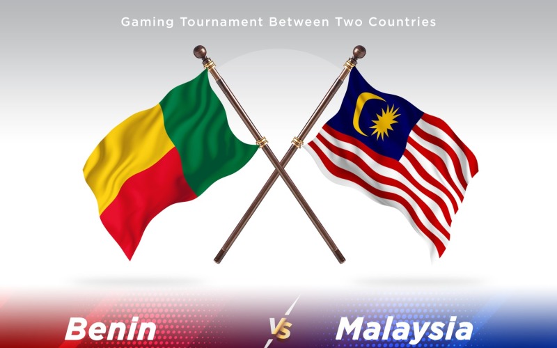 Benin versus Malajsie dvě vlajky