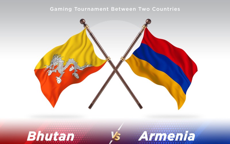 Bhutan kontra Armenien Två flaggor