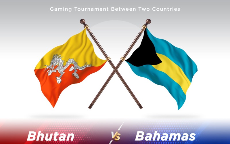 Bhutan kontra Bahamas två flaggor