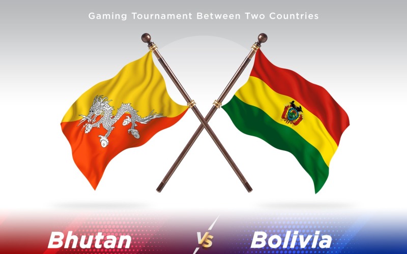 Bhutan kontra Bolivia Två flaggor