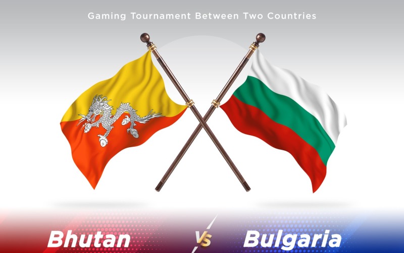 Bhutan kontra Bulgarien Två flaggor