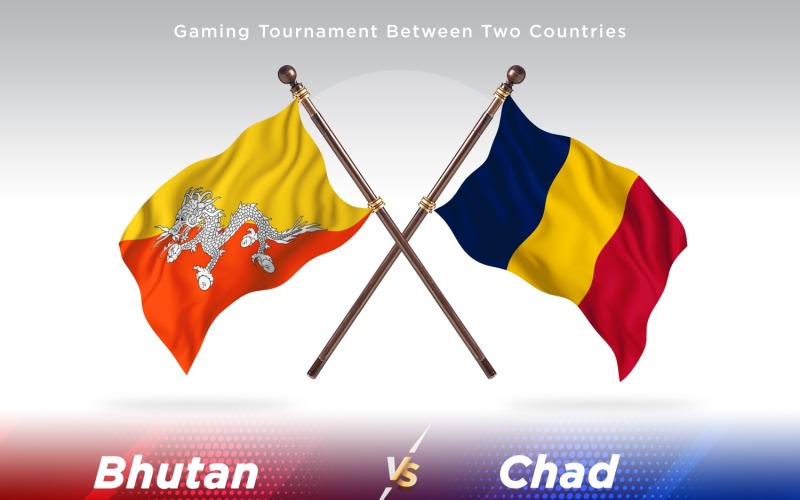 Bhutan kontra tchad Två flaggor