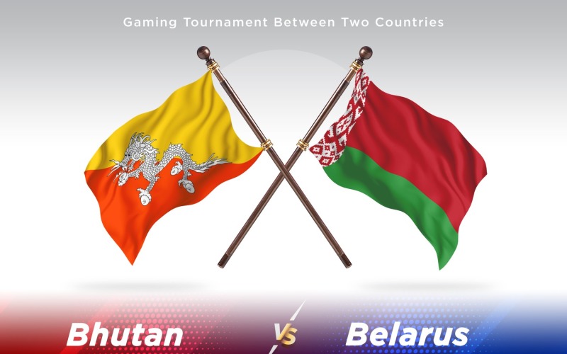 Bhutan kontra Vitryssland Två flaggor