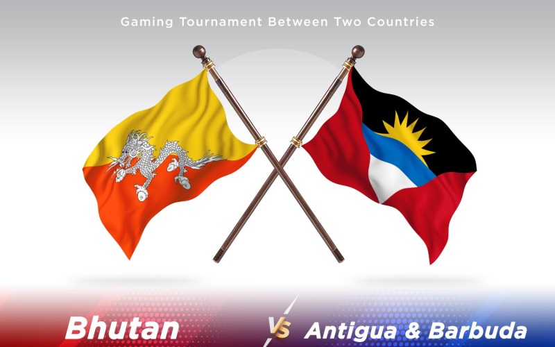 Bhútán versus Antigua a Barbuda dvě vlajky