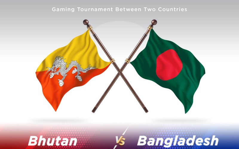 Bhútán versus Bangladéš dvě vlajky