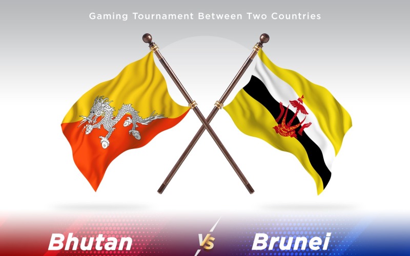 Bhútán versus Brunej Dvě vlajky