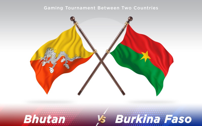 Bhútán versus Burkina Faso dvě vlajky