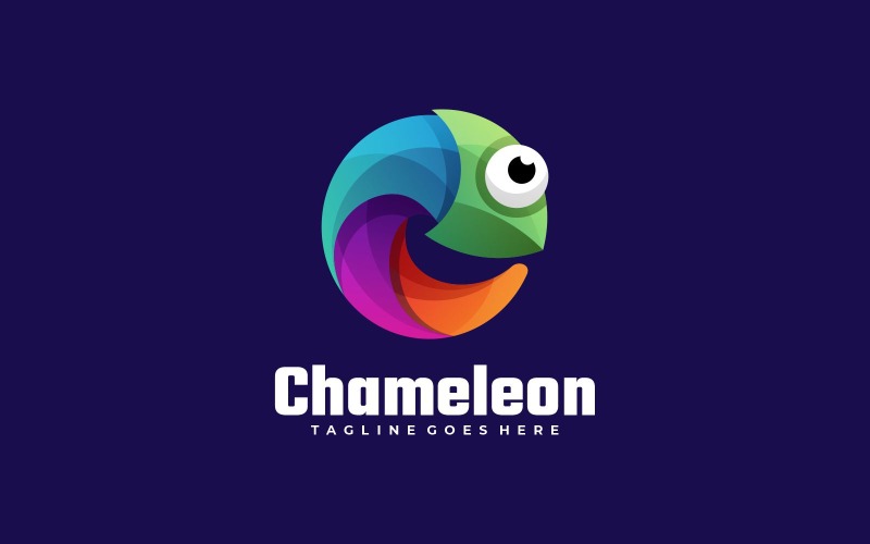 Kameleont färgglada logotyp mall