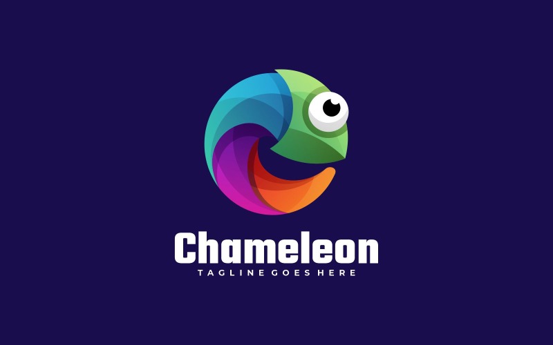 Plantilla de logotipo colorido camaleón