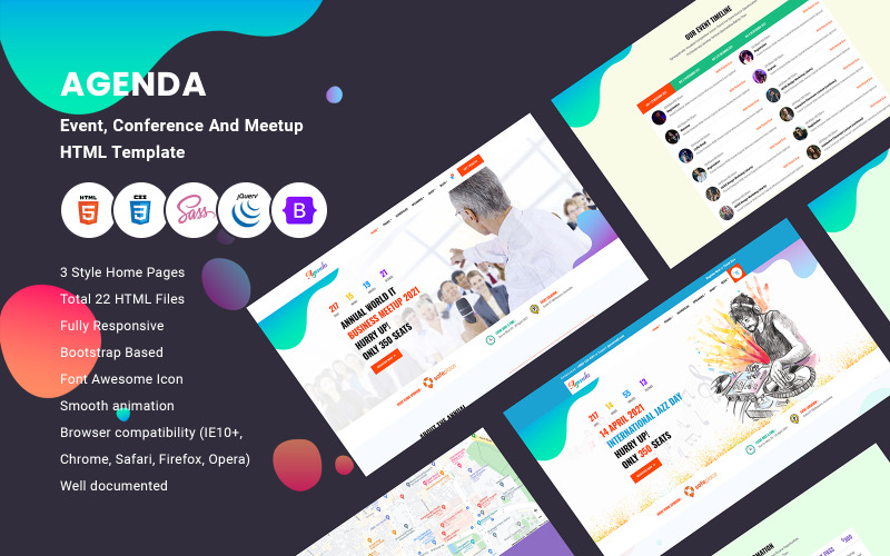 Agenda - šablona HTML události, konference a setkání