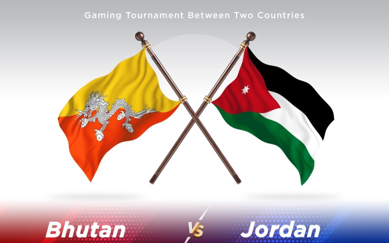 Bhutan kontra Jordan Dwie flagi