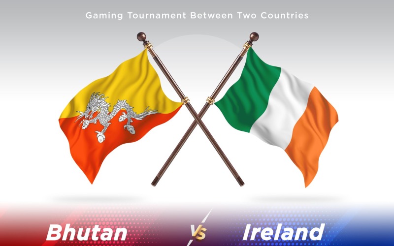 Bhutan versus Ierland Two Flags
