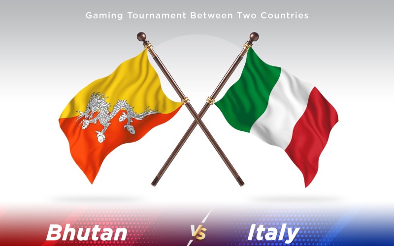 Bhútán versus Itálie dvě vlajky