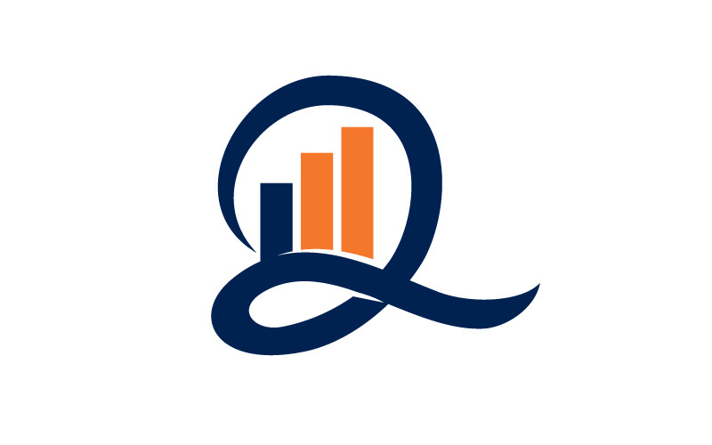 会计税务财务业务初始 Q 标志设计模板矢量