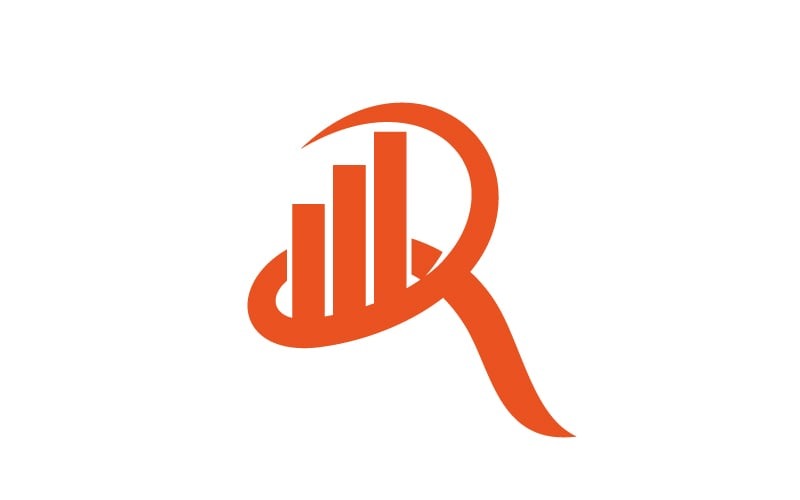 会计税务金融业务初始 R 标志设计模板矢量