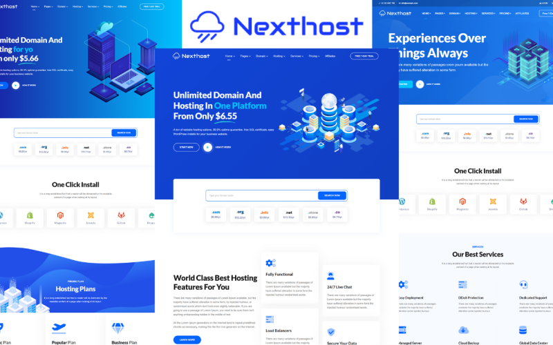 Nexthost - 虚拟主机和域 HTML5 模板