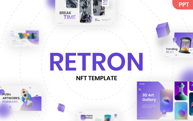 Retron NFT Nowoczesny szablon PowerPoint