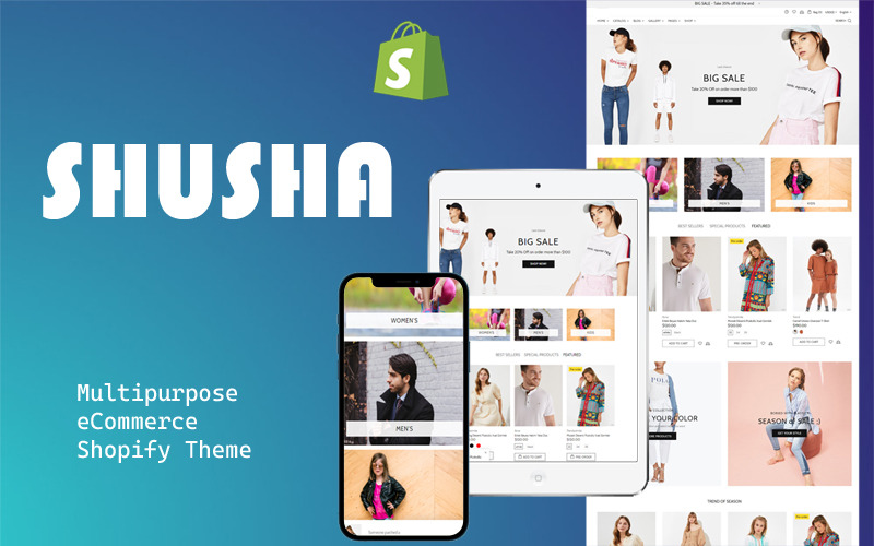 Shusha - uniwersalny motyw Shopify