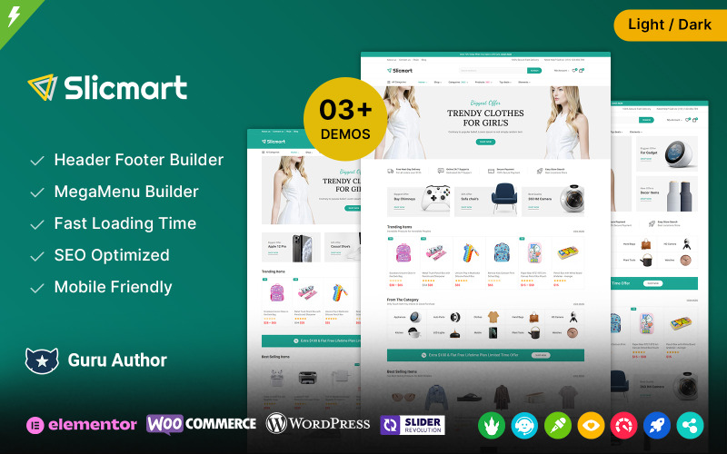 Slicmart — многоцелевая тема WooCommerce для магазина модной одежды, мебели и мегамагазина