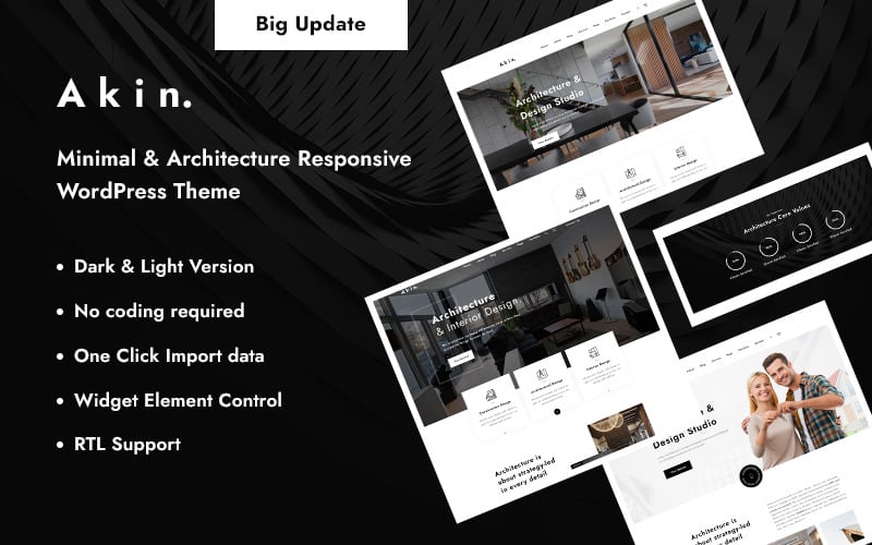 Akin - Tema de WordPress minimalista y adaptable a la arquitectura