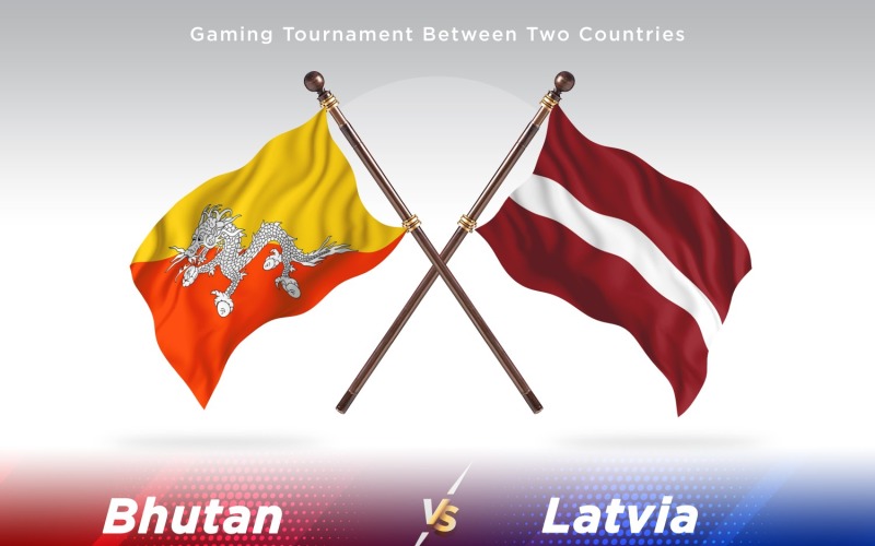 Bhutan gegen Lettland Zwei Flaggen