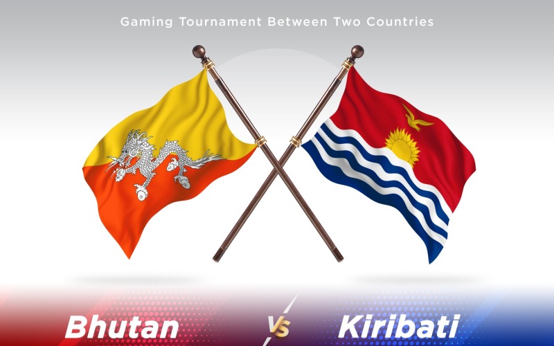 Bhutan kontra Kiribati två flaggor