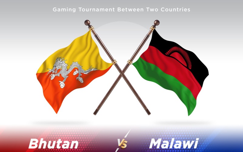 Bhutan kontra Malawi två flaggor