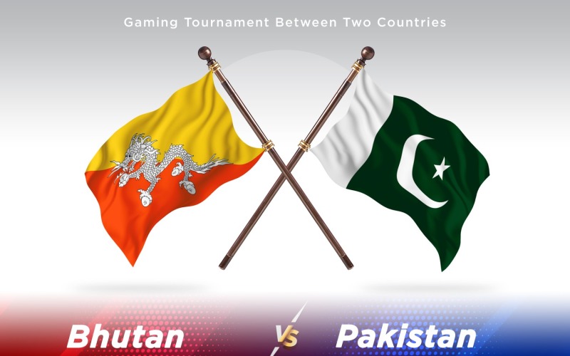 Bhutan kontra Pakistan två flaggor