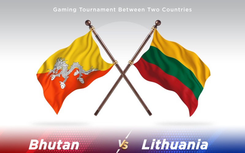 Bhutan versus Lithuania Two Flags