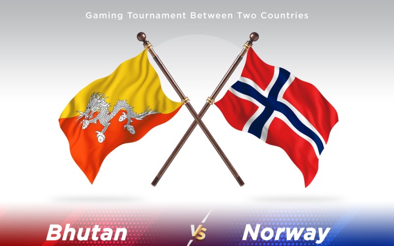 Bután contra dos banderas de Noruega