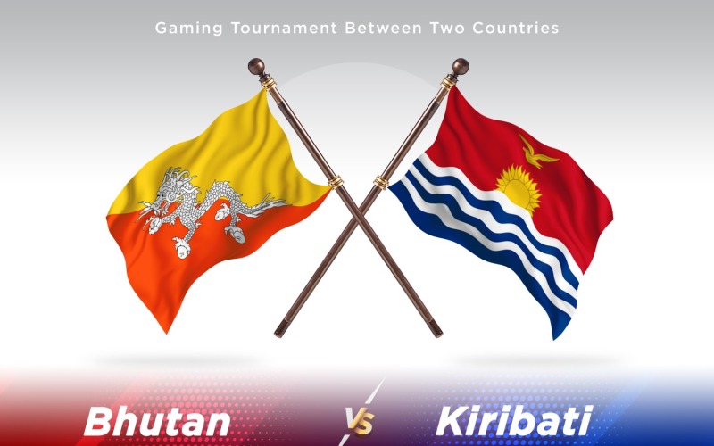 Bután versus Kiribati Two Flags