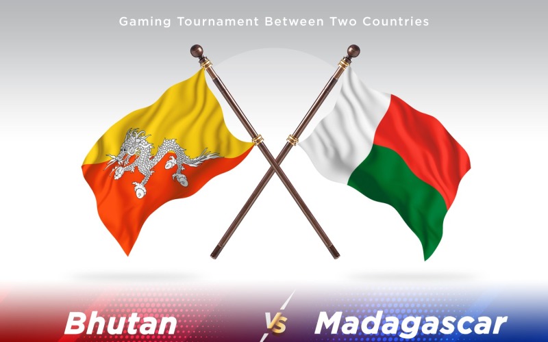 Butão contra Madagascar Two Flags