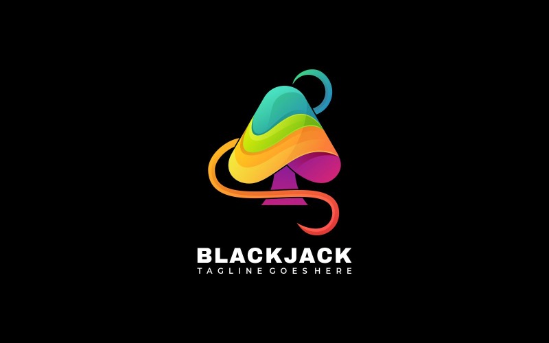 Estilo de logotipo colorido de blackjack