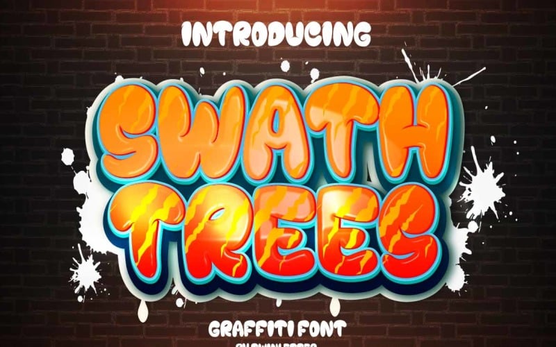 Swath Ağaçları Grafiti Yazı Tipi