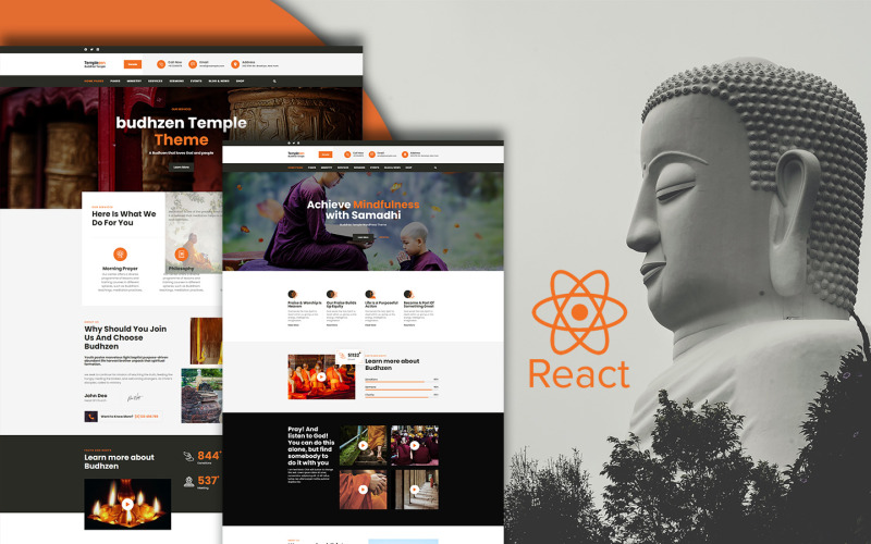 Templezen - Temple React Website sjabloon