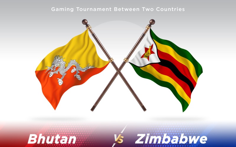 Bhoutan contre Zimbabwe deux drapeaux