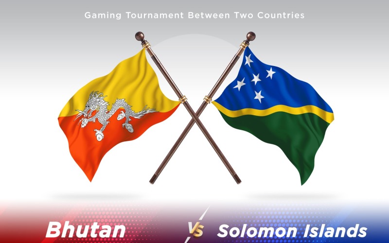 Bhutan gegen Salomon-Inseln Two Flags