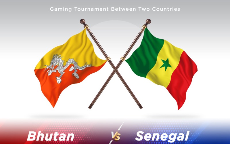 Bhutan gegen Senegal Two Flags