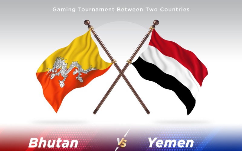 Bhutan kontra Jemen två flaggor