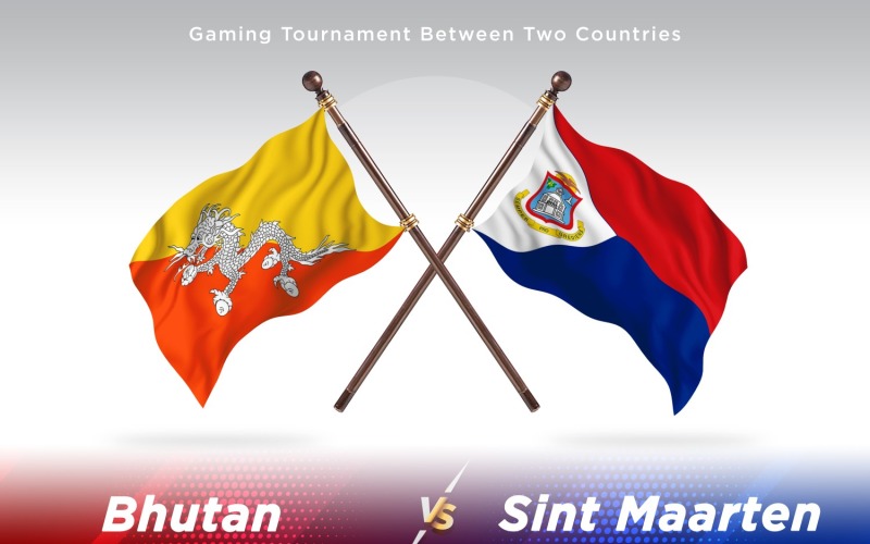 Bhutan kontra Sint Maarten Två flaggor