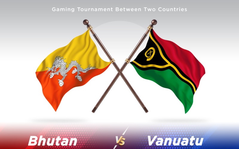 Bhutan kontra Vanuatu två flaggor