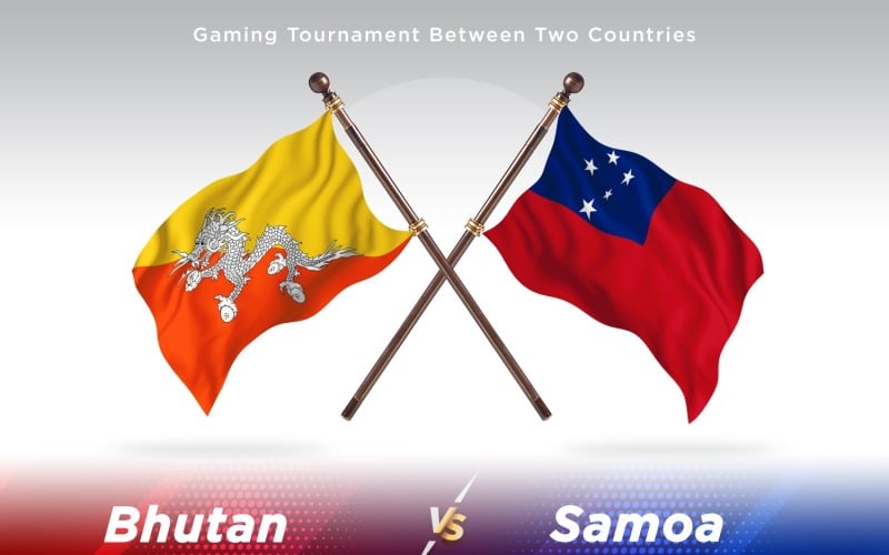 Bhútán versus Samoa dvě vlajky