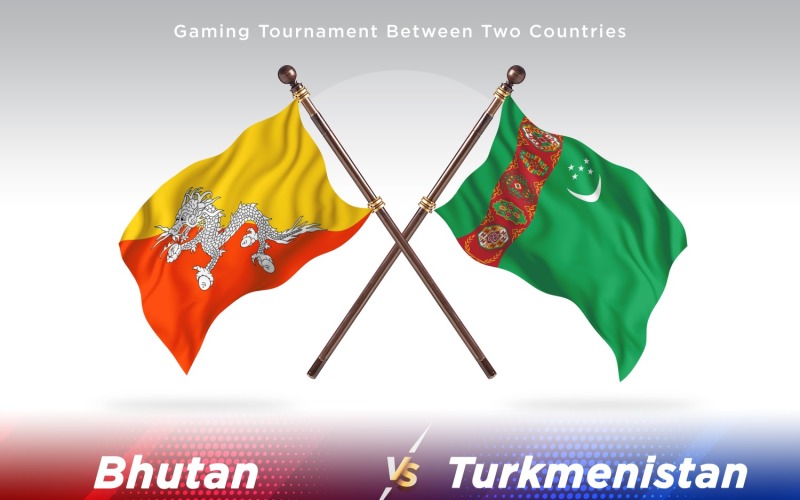 Bhútán versus Turkmenistán dvě vlajky