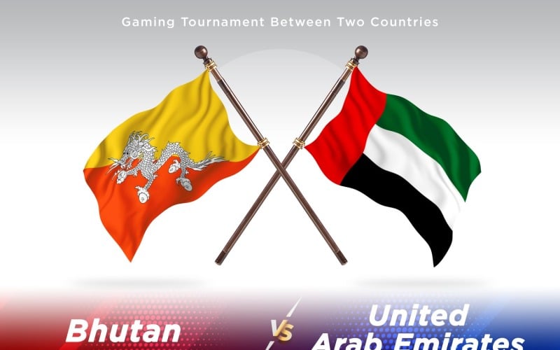 Bhutan versus united Arab emirates Two Flags