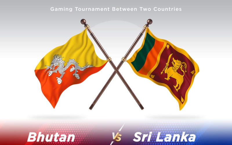 Bután contra Sri Lanka dos banderas